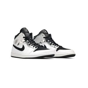 کفش نایک ایرجردن 1 سفید نقره ای مدل Air Jordan 1 Mid Alternate Think 16