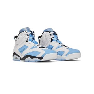 کتونی نایک ایرجردن 6 سفید آبی Nike Air Jordan 6 Retro UNC White
