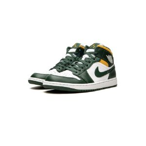 کتونی نایک ایرجردن 1 سبز و زرد Nike Air Jordan 1 Mid Sonics
