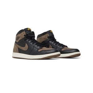 کتونی نایک ایرجردن 1 قهوه ای مشکی پالومینو Nike Air Jordan 1 Retro High OG Palomino