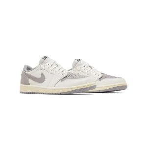 کفش نایک ایرجردن 1 ساق کوتاه سفید خاکستری Nike Air Jordan 1 Low OG Atmosphere Gray