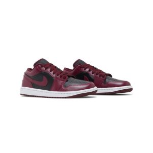 کفش نایک ایرجردن 1 ساق کوتاه مشکی زرشکی Nike Air Jordan 1 Low Dark Beetroot