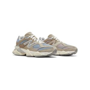 کتونی نیوبالانس 9060 کرم قهوه ای آبی New Balance 9060 Cherry Blossom Pack Mushroom