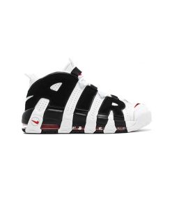 nike uptempo white black