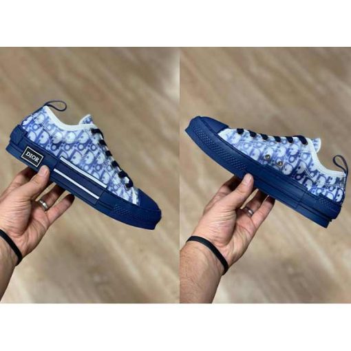 کفش دیور ساق کوتاه Blue Dior Oblique low