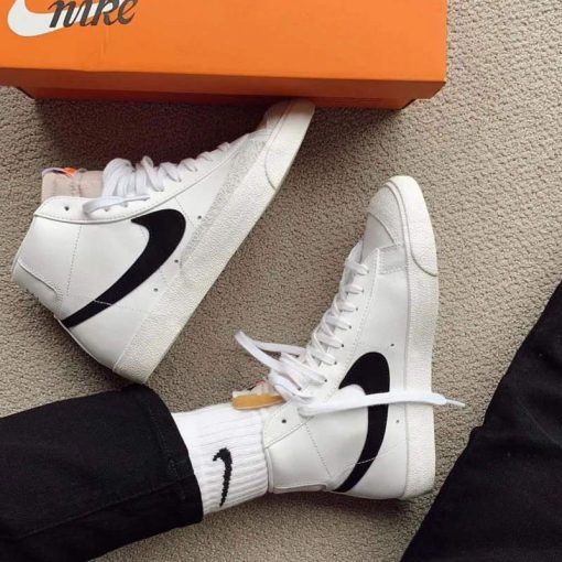کفش نایک بلیزر سفید مشکی Nike Blazer Mid 77 Vintage