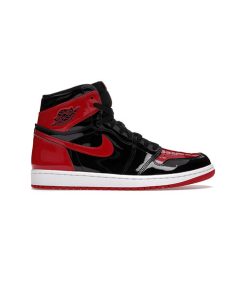 کتونی قرمز مشکی Air Jordan 1 Retro High OG PS Patent BRED
