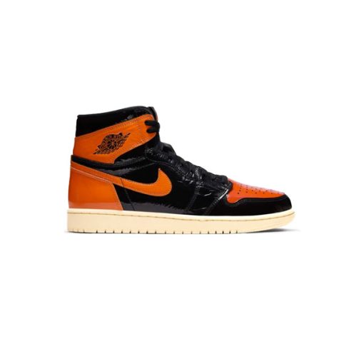 کتونی نایک ایرجردن 1 نارنجی مشکی Air Jordan 1 Black Orange Patent