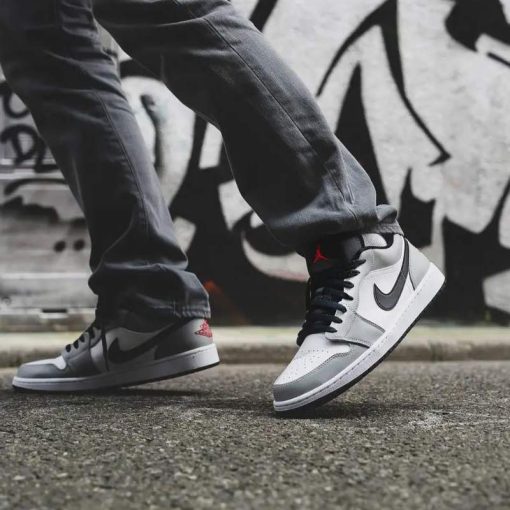 نایک ایرجردن یک رنگ خاکستری Air Jordan 1 Low Smoke Grey