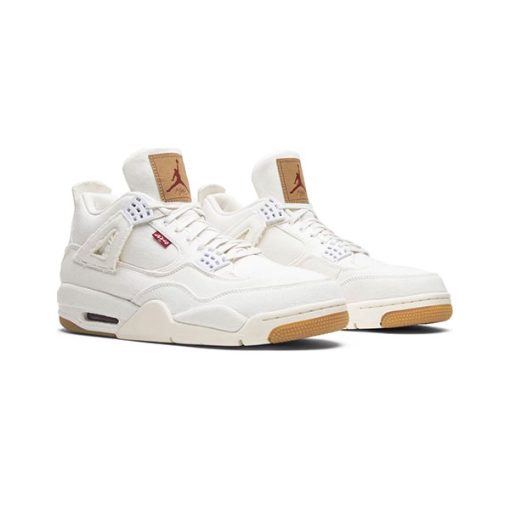 کتانی نایک ایرجردن 4 لیوایز سفید Nike Air Jordan 4 Levi's White Denim