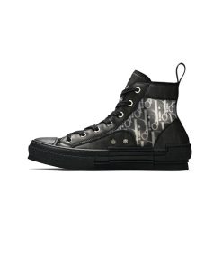 کتونى ساق بلند کانورس دیور مشکی Dior Oblique High