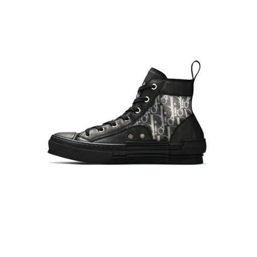 کفش ساق بلند کانورس دیور مشکی Dior Oblique High
