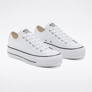 کفش آلستار کانورس ساق کوتاه سفید Chuck Taylor Platform Low
