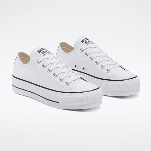 کفش آلستار کانورس ساق کوتاه سفید Chuck Taylor Platform Low