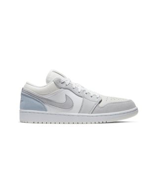 کفش نایک ایرجردن 1 ساق کوتاه سفید خاکستری پاریس Air Jordan 1 Low Sky Grey Paris