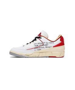 کتونی نایک مردانه ایرجردن 2 سفید قرمز Air Jordan 2 Retro Low SP Off White
