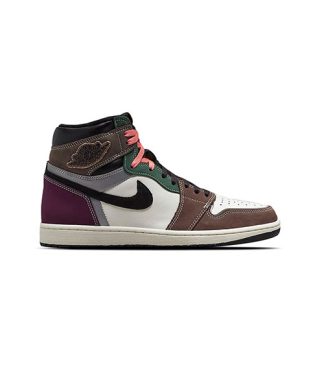 کفش نایک ایرجردن 1 قهوه ای زرشکی Nike Air Jordan 1 Hand Crafted