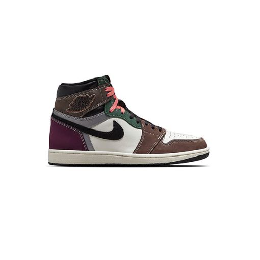 کفش نایک ایرجردن 1 قهوه ای زرشکی Nike Air Jordan 1 Hand Crafted
