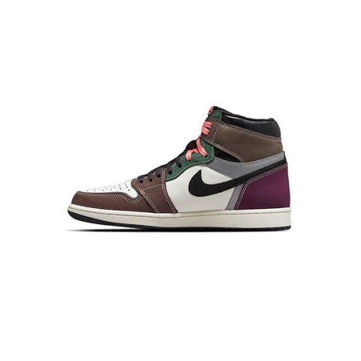 کتونی نایک ایرجردن 1 قهوه ای زرشکی Nike Air Jordan 1 Hand Crafted