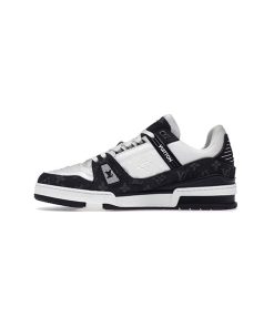 کتونی لویی ویتون مشکی سفید Louis Vuitton LV Trainer Black White