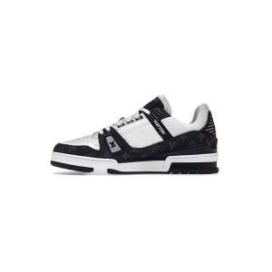 کتانی لویی ویتون مشکی سفید Louis Vuitton LV Trainer Black White