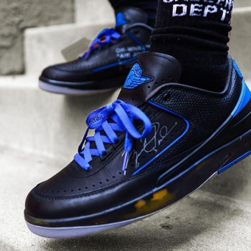 کتونی نایک مردانه ایرجردن 2 مشکی آبی Air Jordan 2 Retro Low SP Off White