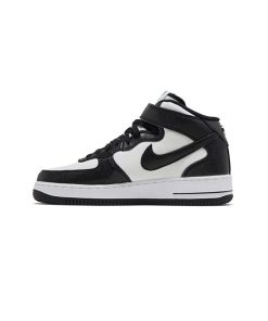 کتونی نایک ایرفورس نیم ساق مشکی سفید Nike Stussy x AirForce 1 Mid