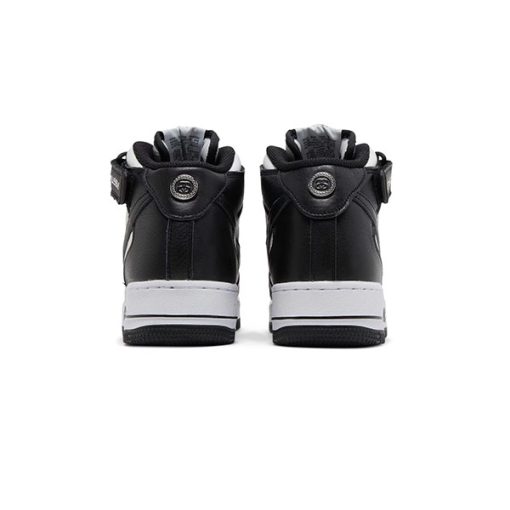 کتونی نایک ایرفورس نیم ساق مشکی سفید Nike Stussy x Air Force 1 Mid