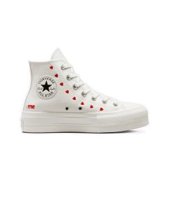 کفش کانورس آل استار پلتفرم قلبی All Star Platform Embroidered Hearts