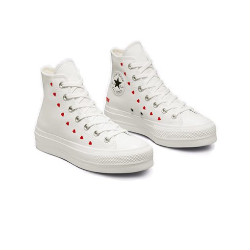 کفش آل استار پلتفرم قلبی All Star Platform Embroidered Hearts