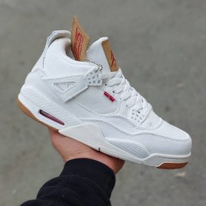 کتونی نایک ایرجردن 4 لیوایز سفید Nike Air Jordan 4 Levi's White Denim