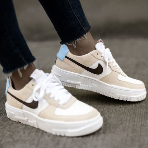 کفش زنانه نایک ایرفورس پیکسل کرم Nike Air Force 1 Pixel Desert Sand