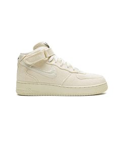 کتونی نایک ایرفورس نیم ساق استاسی کرم Nike Airforce 1 X Stussy Mid Fossil Stone