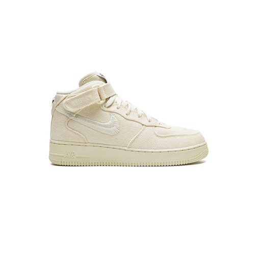 کتونی نایک ایرفورس نیم ساق استاسی کرم Nike Airforce 1 X Stussy Mid Fossil Stone