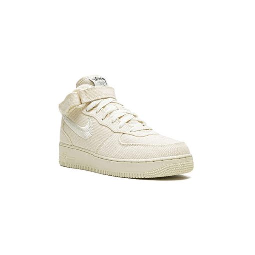 کتانی نایک ایرفورس نیم ساق استاسی کرم Nike Airforce 1 X Stussy Mid Fossil Stone