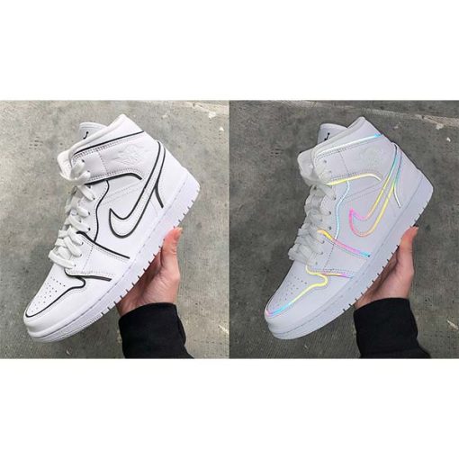 کفش ساقدار نایک ایرجردن 1 مدل Air Jordan 1 Mid SE Reflective Borders