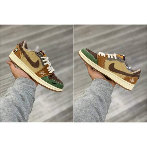 کفش ایرجردن 1 ساق کوتاه وودو Nike Air Jordan 1 Low OG Voodoo