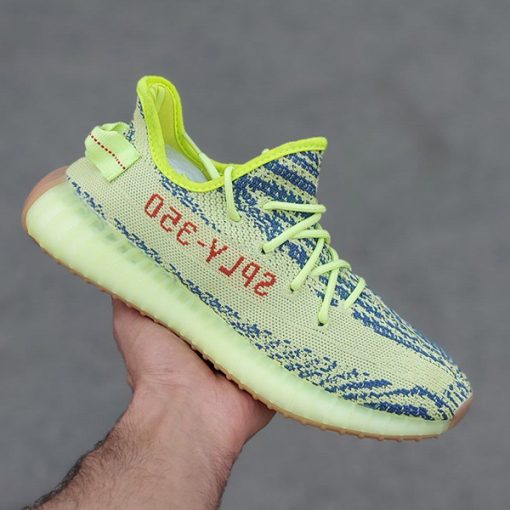 کفش مردانه ییزی 350 سبز فسفری Adidas Yeezy 350 V2 Semi Frozen Yellow