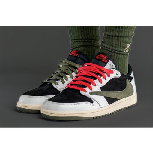 کفش نایک ایرجردن 1 تراویس اسکات زیتونی ساق کوتاه Nike Travis Scott Air Jordan 1 Low OG Olive