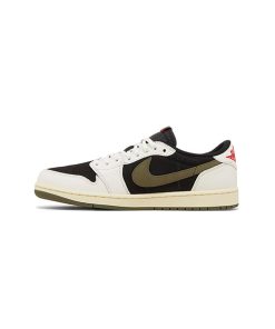 کفش نایک ایرجردن 1 تراویس اسکات زیتونی ساق کوتاه Nike Travis Scott Air Jordan 1 Low OG Olive