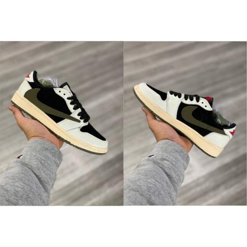 کفش نایک ایرجردن 1 تراویس اسکات زیتونی ساق کوتاه Nike Travis Scott Air Jordan 1 Low OG Olive