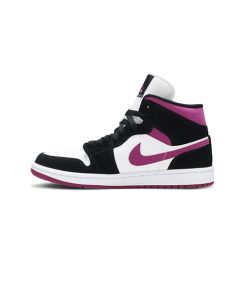 کفش نایک ایرجردن 1 مشکی سفید صورتی Nike Air Jordan 1 Mid Cactus Flower