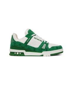 کتونی لویی ویتون سبز سفید Louis Vuitton LV Trainer Green White