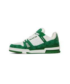 کتونی لویی ویتون سبز سفید Louis Vuitton LV Trainer Green White