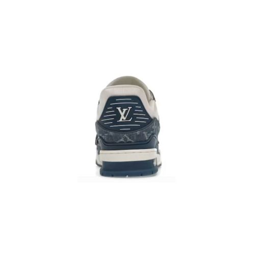 کتونی لویی ویتون سفید آبی Louis Vuitton LV Trainer Blue White