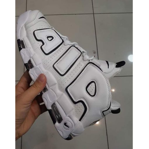 کتونی آپتمپو سفید خط مشکی Nike Uptempo White