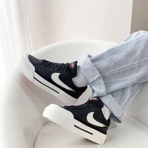 کتونى نایک کورت لگاسى مشکی سفید Nike Court Legacy