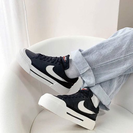 کتونى نایک کورت لگاسى مشکی سفید Nike Court Legacy