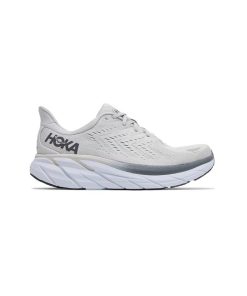 کفش رانینگ هوکا کلیفتن 8 سفید طوسی Hoka Clifton 8 White Gray