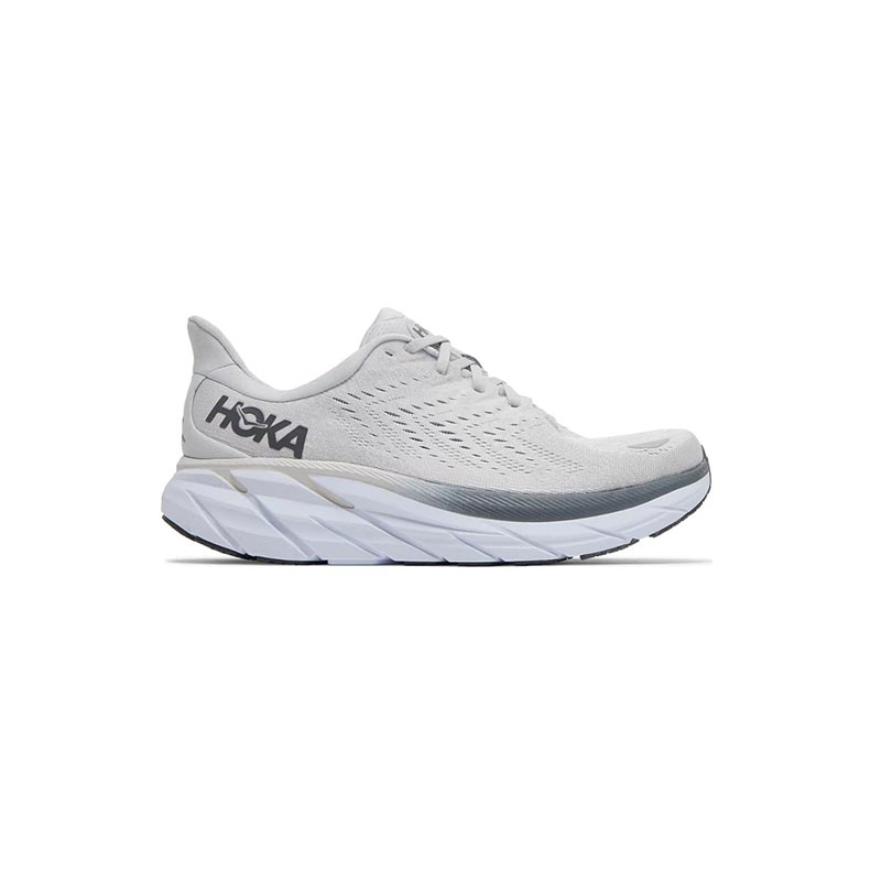 کفش رانینگ هوکا کلیفتن 8 سفید طوسی Hoka Clifton 8 White Gray